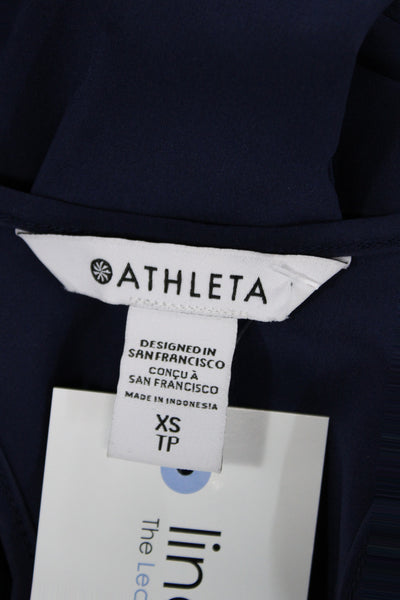 Athleta Women Tank Trapeze Dress Dark Blue Cotton Sleeveless Size XS