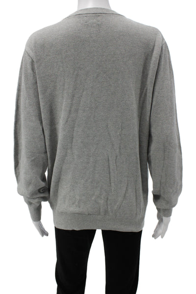 J Crew Women Gray Cotton Crew Neck Pullover Sweater Long Sleeve Size L
