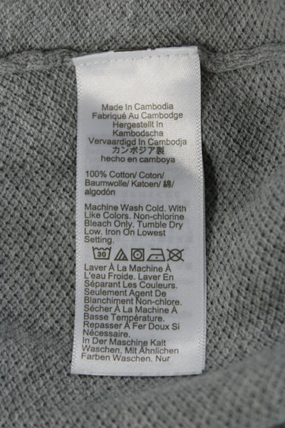 J Crew Women Gray Cotton Crew Neck Pullover Sweater Long Sleeve Size L