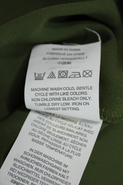 J Crew Women Green Basic Tank Petite Sleeveless Round Neck Polyester Size 2