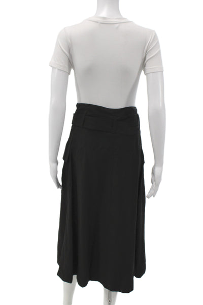 Vince Womens Cargo Wrap Midi Skirt Black Size 2