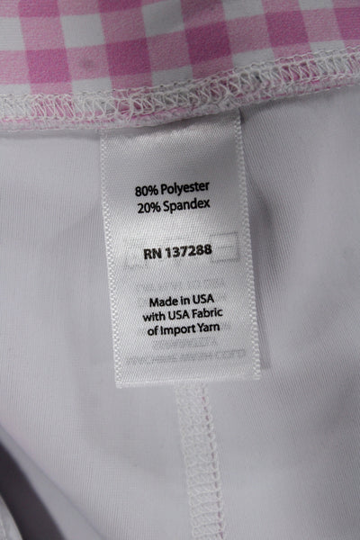 Year Of Ours Women Cropped Leggings Pink Check Size M