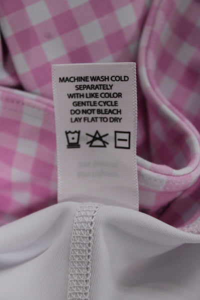 Year Of Ours Women Cropped Leggings Pink Check Size M