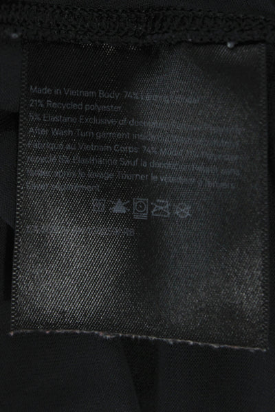 Lululemon Women Black Long Sleeve Crew Neck Tie Detail T-Shirt Size 10