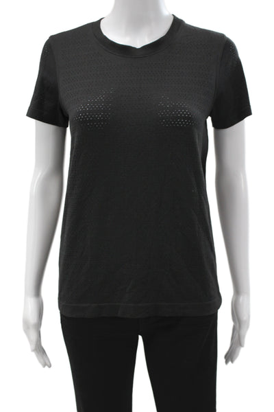 Lululemon Womens Basic Black Crew Neck Short Sleeve T-Shirt Size 10