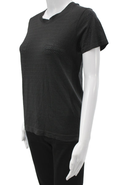 Lululemon Womens Basic Black Crew Neck Short Sleeve T-Shirt Size 10