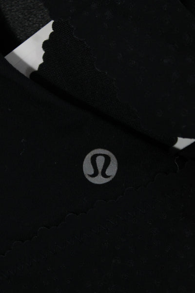 Lululemon Womens Stretch Knit Spaghetti Strap V Neck Sports Bra Black Size 4