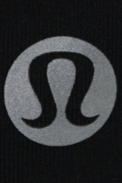 Lululemon Womens Front Zip Mesh Trim Scoop Neck Sports Bra Black Size 6