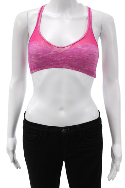 Lululemon Womens Mesh Trim V Neck Sports Bra Pink Size 4