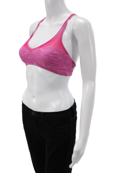 Lululemon Womens Mesh Trim V Neck Sports Bra Pink Size 4