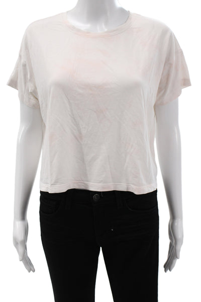 Lululemon Womens Cropped T Shirt White Crew Neck Cotton Short Sleeve Size 6