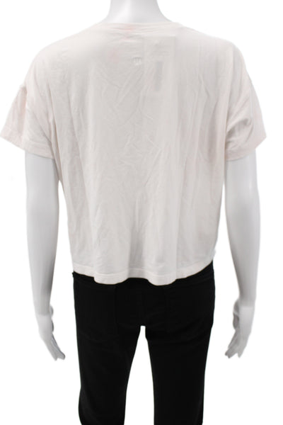 Lululemon Womens Cropped T Shirt White Crew Neck Cotton Short Sleeve Size 6