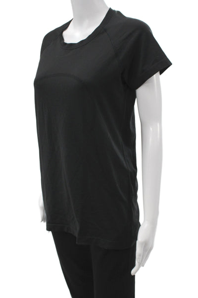 Lululemon Women Black Basic Crew Neck Short Sleeve T-Shirt Size 10