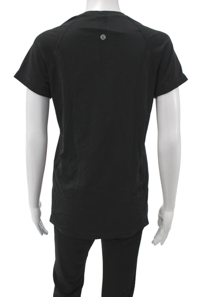 Lululemon Women Black Basic Crew Neck Short Sleeve T-Shirt Size 10