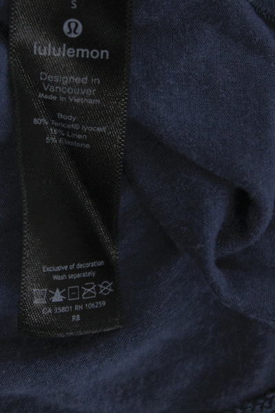 Lululemon Womens Cropped Tank Dark Blue Crew Neck Sleeveless Size 4