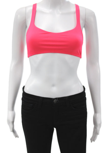 Lululemon Womens Strappy Back Scoop Neck Sports Bra Pink Size 6