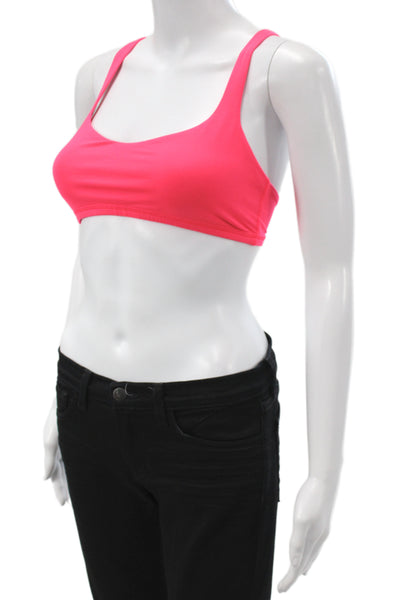 Lululemon Womens Strappy Back Scoop Neck Sports Bra Pink Size 6