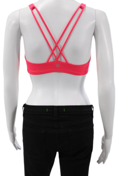 Lululemon Womens Strappy Back Scoop Neck Sports Bra Pink Size 6