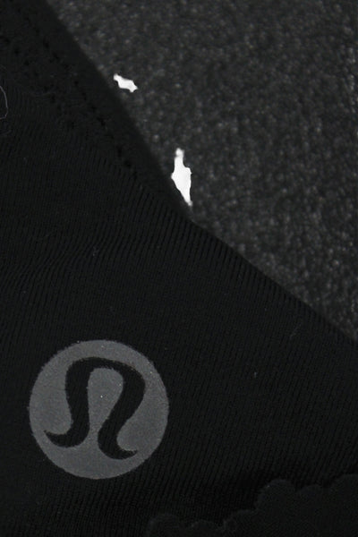 Lululemon Womens Spaghetti Strap Stretch Knit V Neck Sports Bra Black Size 4