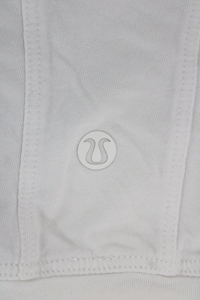 Lululemon Women Cropped Tank White Cotton Crewneck Sleeveless Size 4