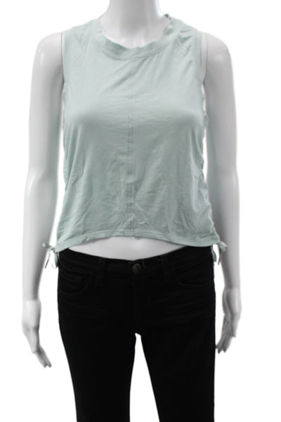 Lululemon Womens Cropped Tank Light Blue Cotton Crewneck Solid Size 6