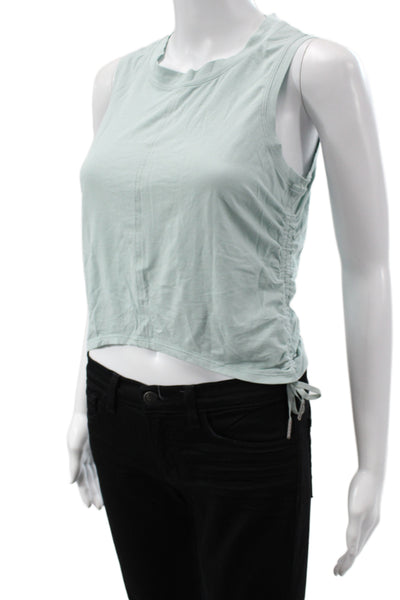 Lululemon Womens Cropped Tank Light Blue Cotton Crewneck Solid Size 6