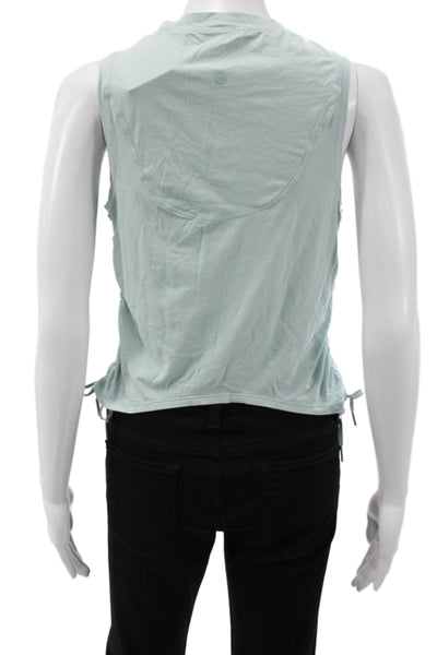 Lululemon Womens Cropped Tank Light Blue Cotton Crewneck Solid Size 6