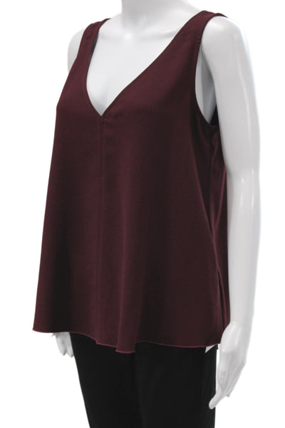 Trina Turk Womens Camisole Purple V-Neck Solid Polyester Designer Size M