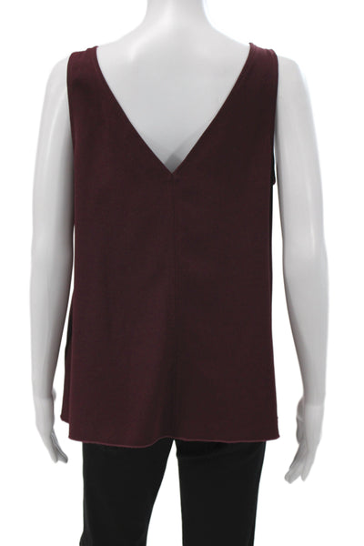 Trina Turk Womens Camisole Purple V-Neck Solid Polyester Designer Size M