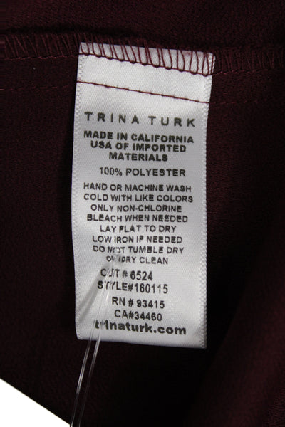 Trina Turk Womens Camisole Purple V-Neck Solid Polyester Designer Size M