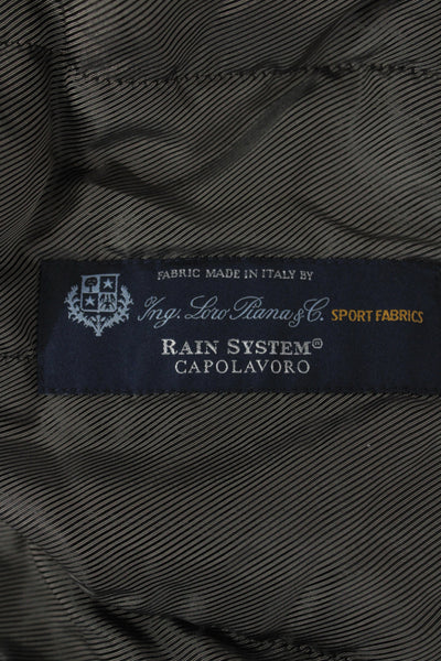 Gallotti Mens Bomber Jacket Gray Virgin Wool Collared Zip Long Sleeve Size S
