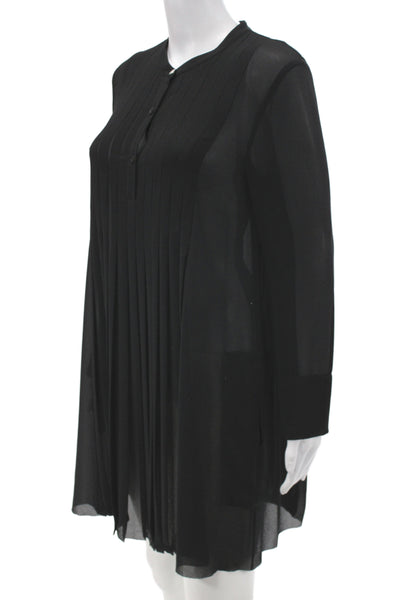Escada Sport Women Shirt Dress Black Striped Long Sleeve Polyester Size 36