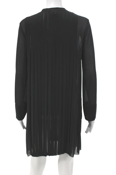 Escada Sport Women Shirt Dress Black Striped Long Sleeve Polyester Size 36