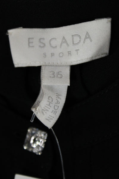 Escada Sport Women Shirt Dress Black Striped Long Sleeve Polyester Size 36
