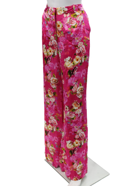L'Agence Women Pink Floral Dress Pants Size 10
