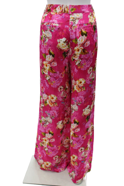 L'Agence Women Pink Floral Dress Pants Size 10