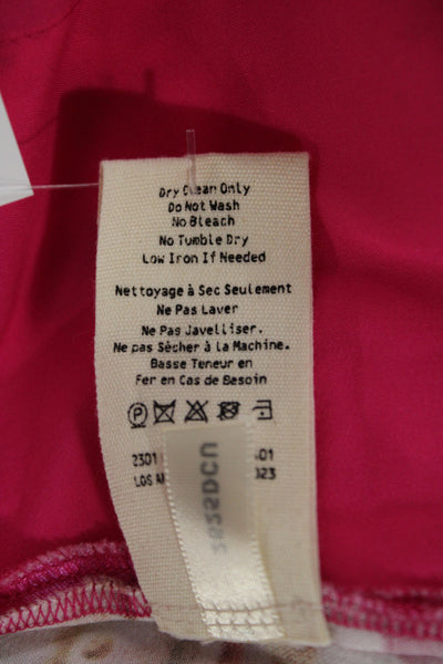 L'Agence Women Pink Floral Dress Pants Size 10
