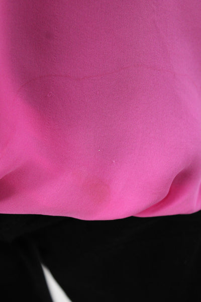 L'Agence Womens Silk Collared Sleeveless Blouse Pink Designer Size M