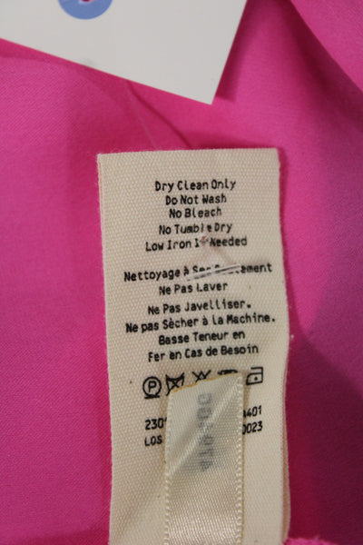 L'Agence Womens Silk Collared Sleeveless Blouse Pink Designer Size M