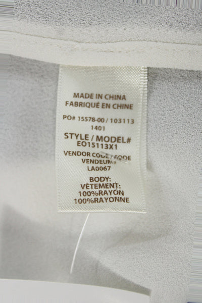 Ella Moss Womens Classic White Rayon Long Sleeve Blazer Size M