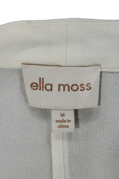 Ella Moss Womens Classic White Rayon Long Sleeve Blazer Size M