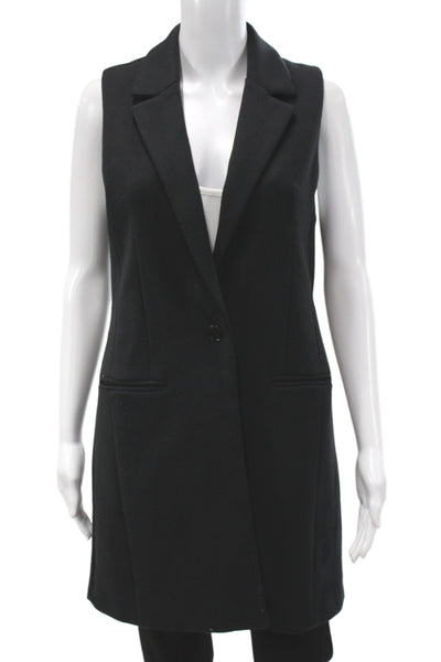 Zara Basic Women Sleeveless Black Collared Polyester Vest Size XS