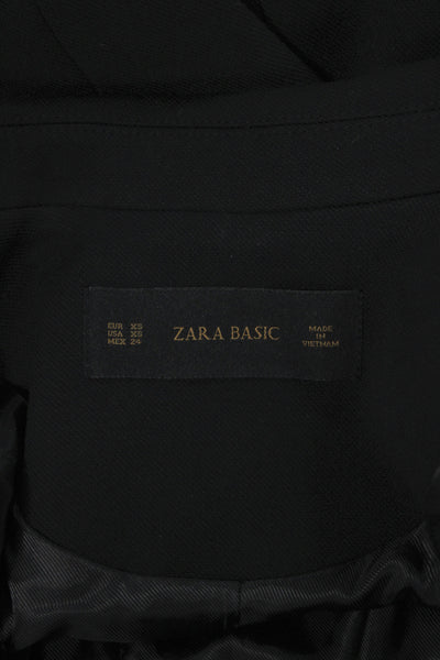 Zara Basic Women Sleeveless Black Collared Polyester Vest Size XS