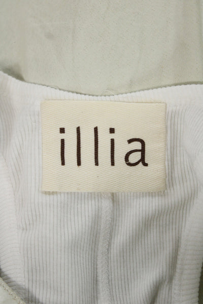 Illia Women Beige Leather Tank Dress Square Neck Knee Length Size 0