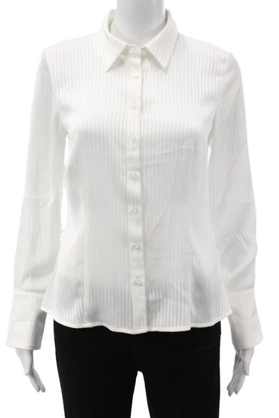 Greylin Anthropologie Womens Striped Cotton Button Blouse Long Sleeve Size XS