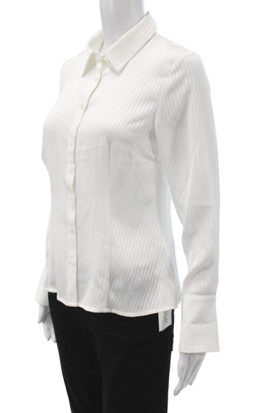 Greylin Anthropologie Womens Striped Cotton Button Blouse Long Sleeve Size XS