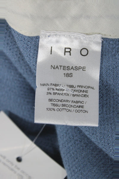 IRO Womens Cropped Crew Neck Blue T-Shirt Short Sleeve Size 34