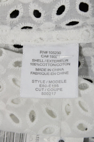 Equipment Femme Womens White Cotton Collared Button-Up Blouse Size S