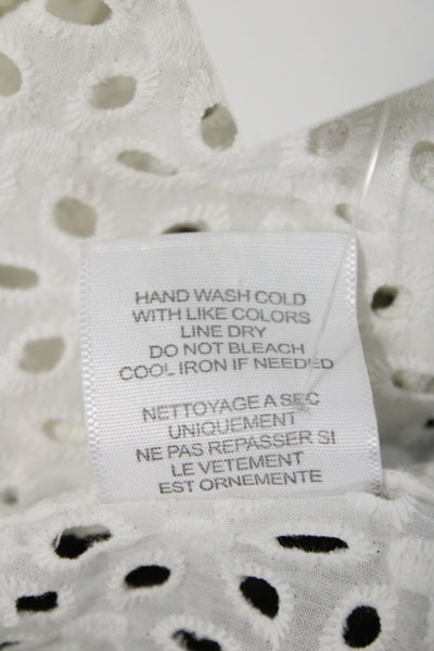 Equipment Femme Womens White Cotton Collared Button-Up Blouse Size S
