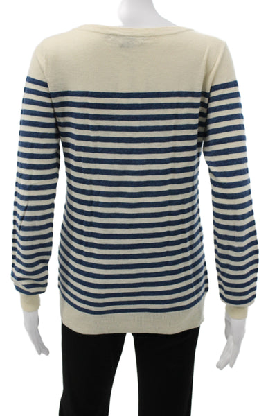 Ralph Lauren Blue Label Unisex Beige Linen Striped Pullover Sweater Size S